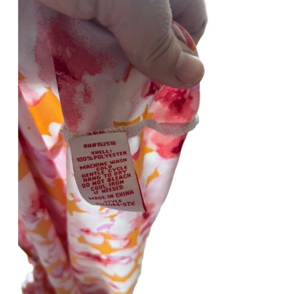 Molly & Isadora Blouse Women’s 2X Plus White Pink Floral Short Sleeve Flowy Top - Picture 7 of 7